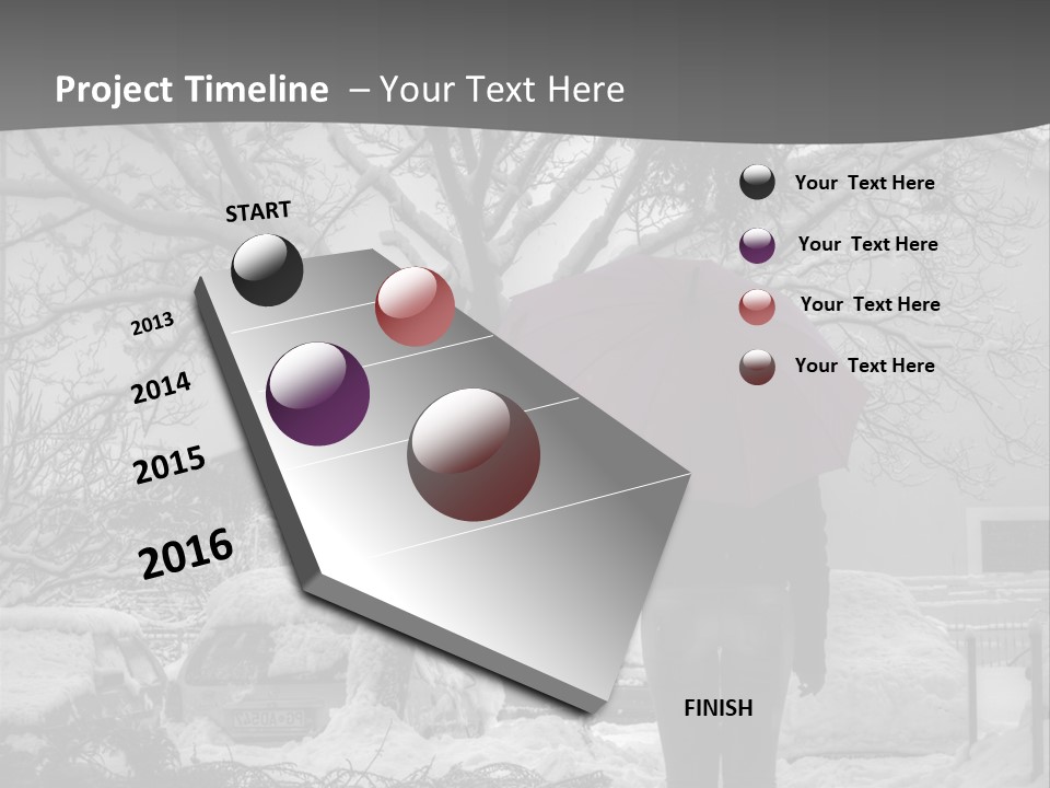 Car Rain Umbrella PowerPoint Template