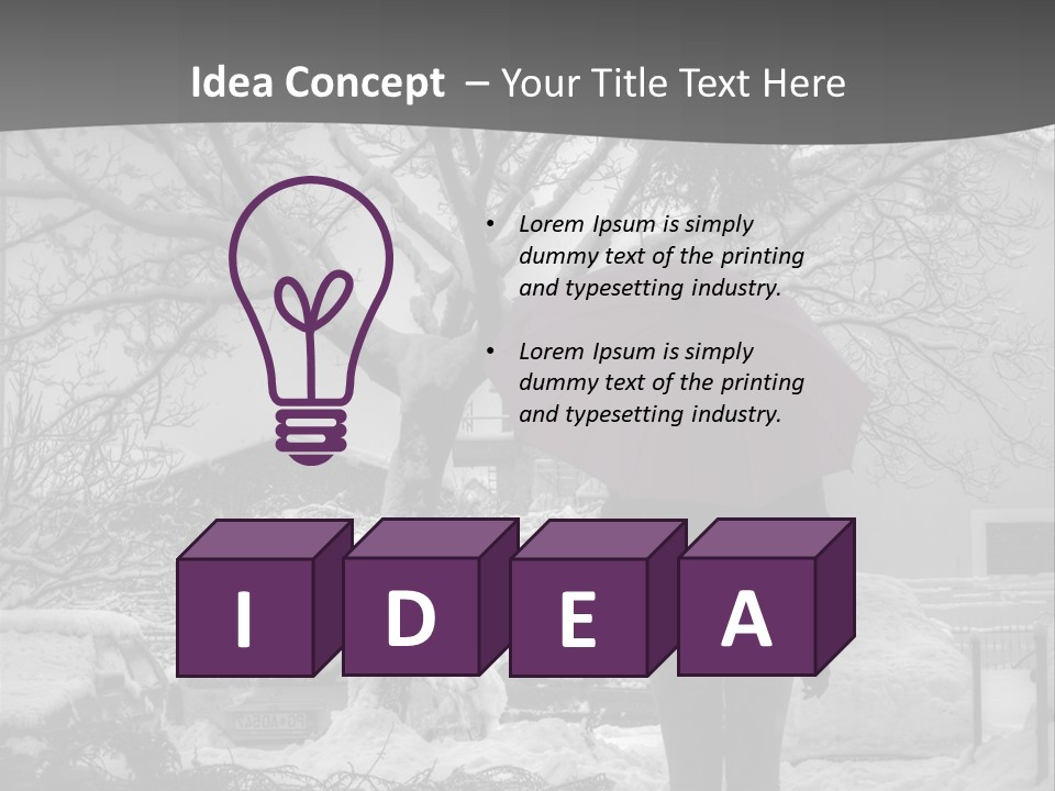 Car Rain Umbrella PowerPoint Template