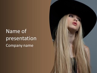 Hairstyle Woman Lips PowerPoint Template