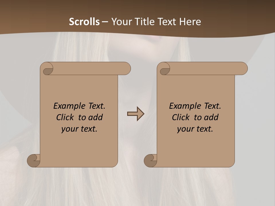 Hairstyle Woman Lips PowerPoint Template