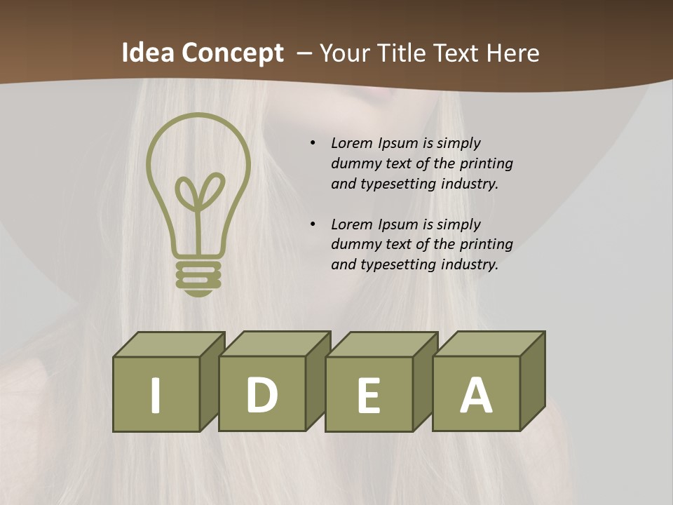 Hairstyle Woman Lips PowerPoint Template