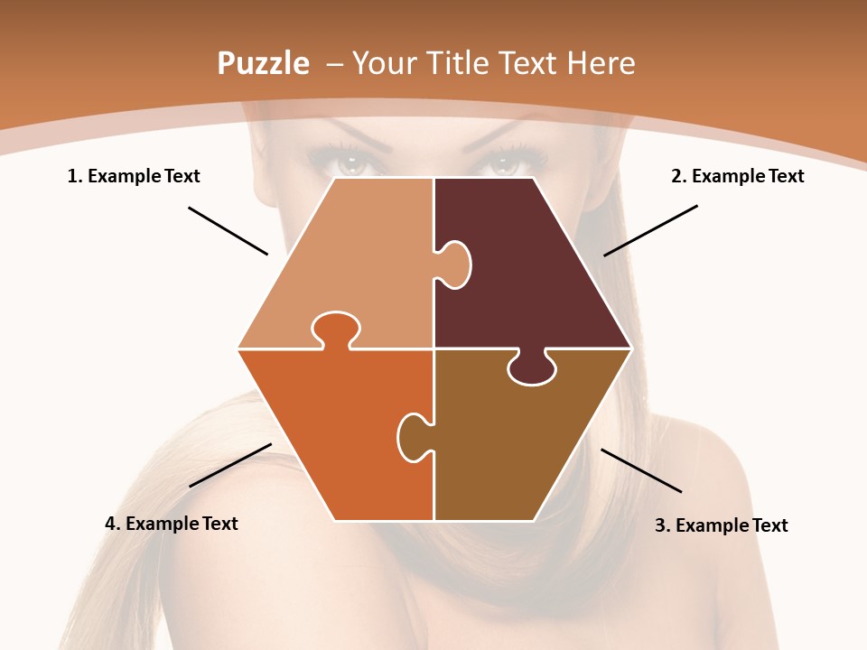 Brunette Hairstyle Makeup PowerPoint Template