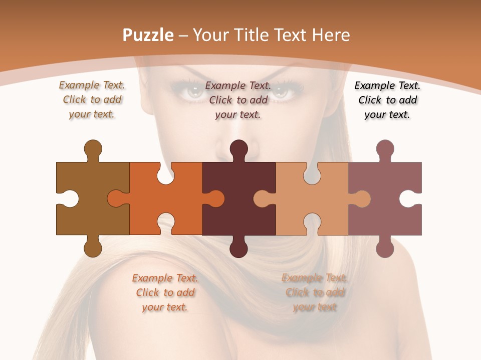 Brunette Hairstyle Makeup PowerPoint Template