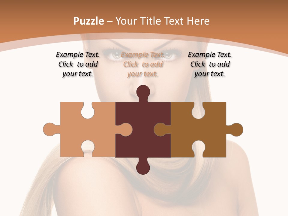 Brunette Hairstyle Makeup PowerPoint Template