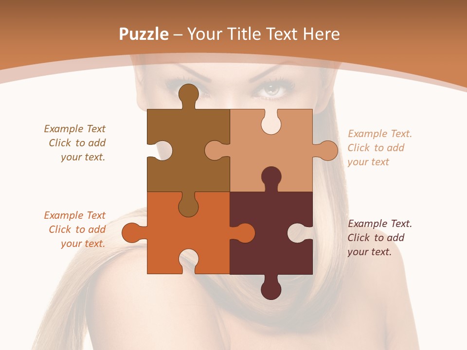 Brunette Hairstyle Makeup PowerPoint Template