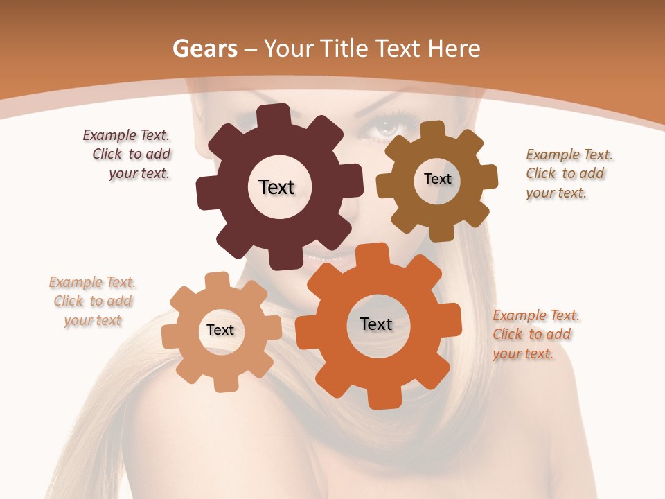 Brunette Hairstyle Makeup PowerPoint Template