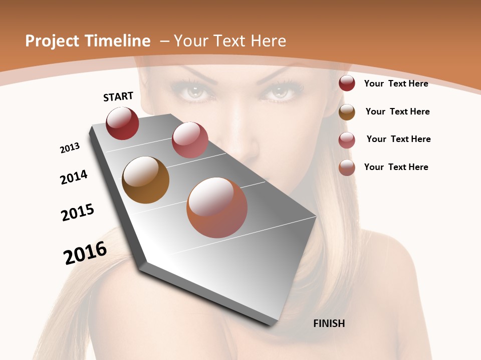 Brunette Hairstyle Makeup PowerPoint Template