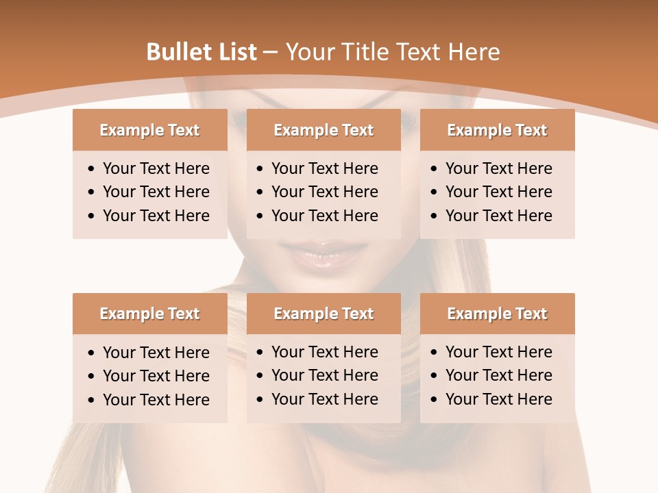 Brunette Hairstyle Makeup PowerPoint Template