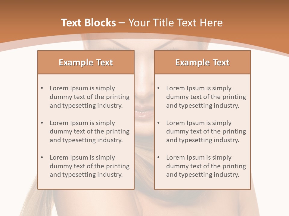 Brunette Hairstyle Makeup PowerPoint Template