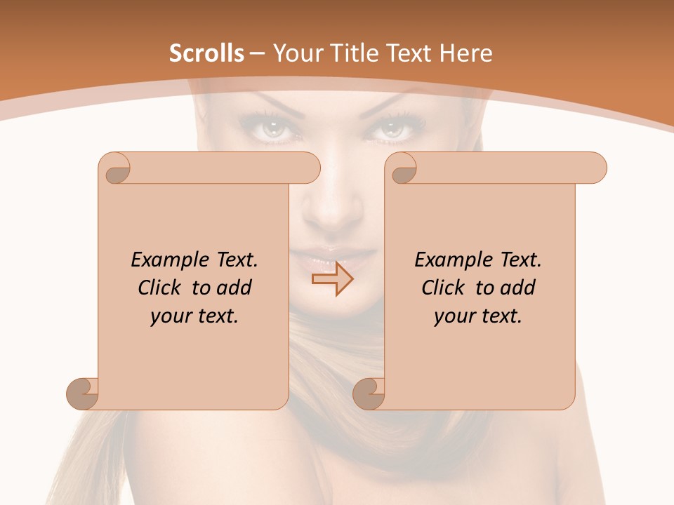Brunette Hairstyle Makeup PowerPoint Template