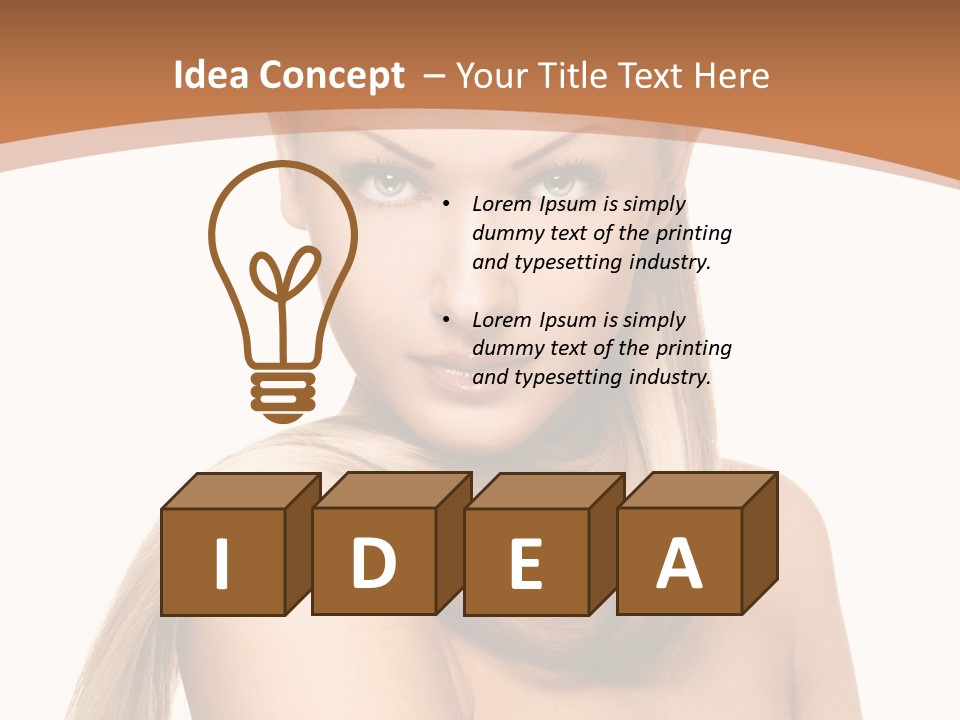 Brunette Hairstyle Makeup PowerPoint Template