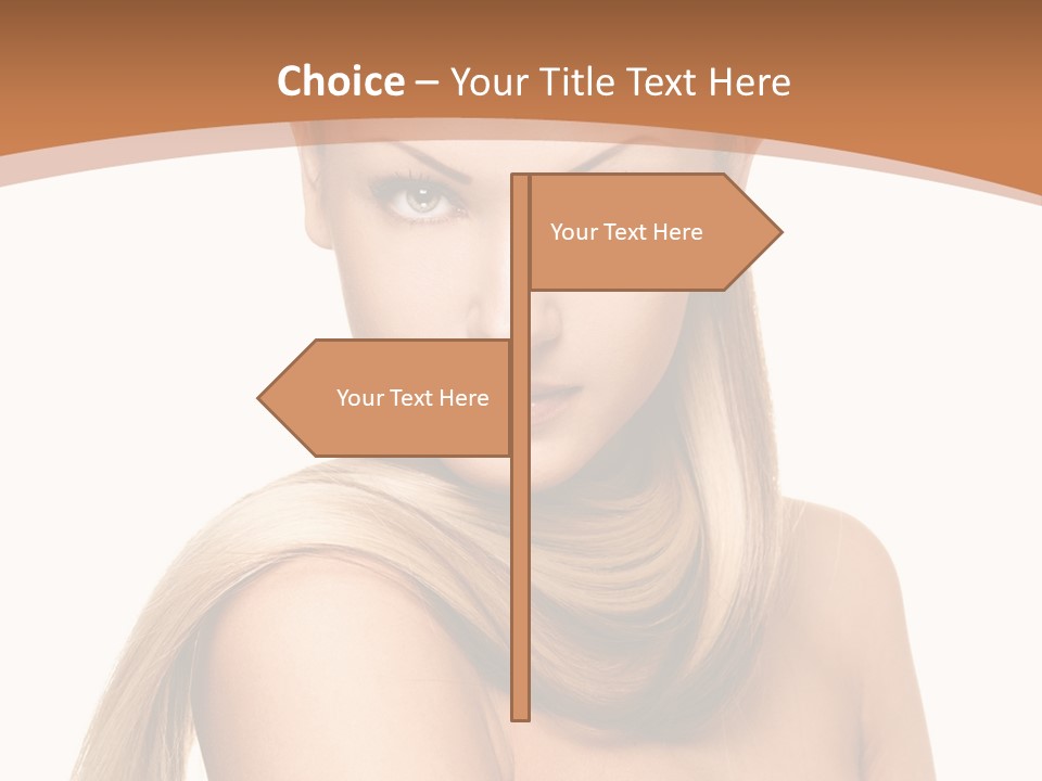 Brunette Hairstyle Makeup PowerPoint Template