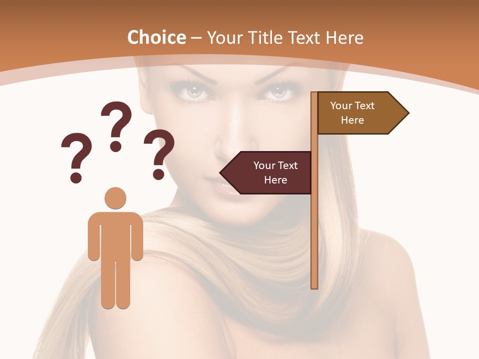 Brunette Hairstyle Makeup PowerPoint Template