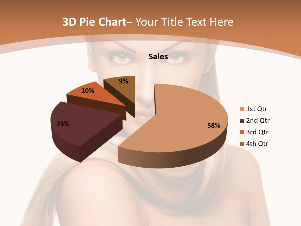 Brunette Hairstyle Makeup PowerPoint Template