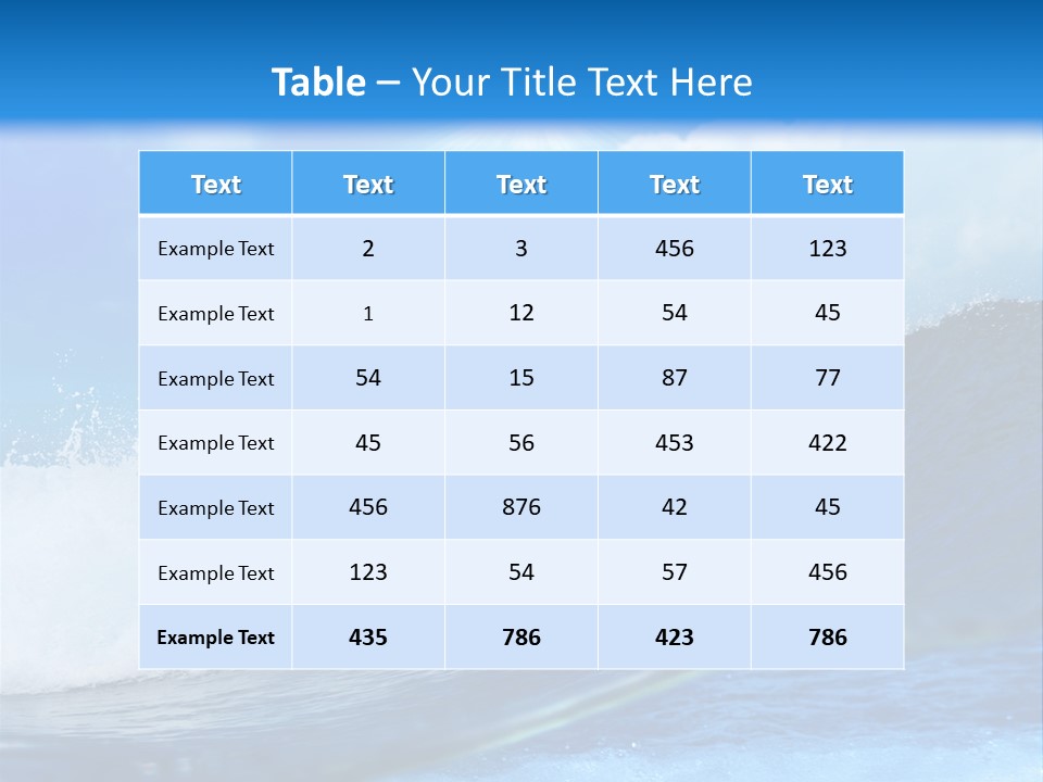 Action Crash Ocean View PowerPoint Template