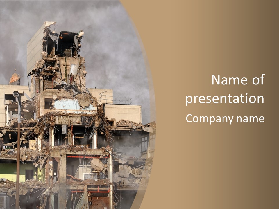 Abandoned Construction Structure PowerPoint Template
