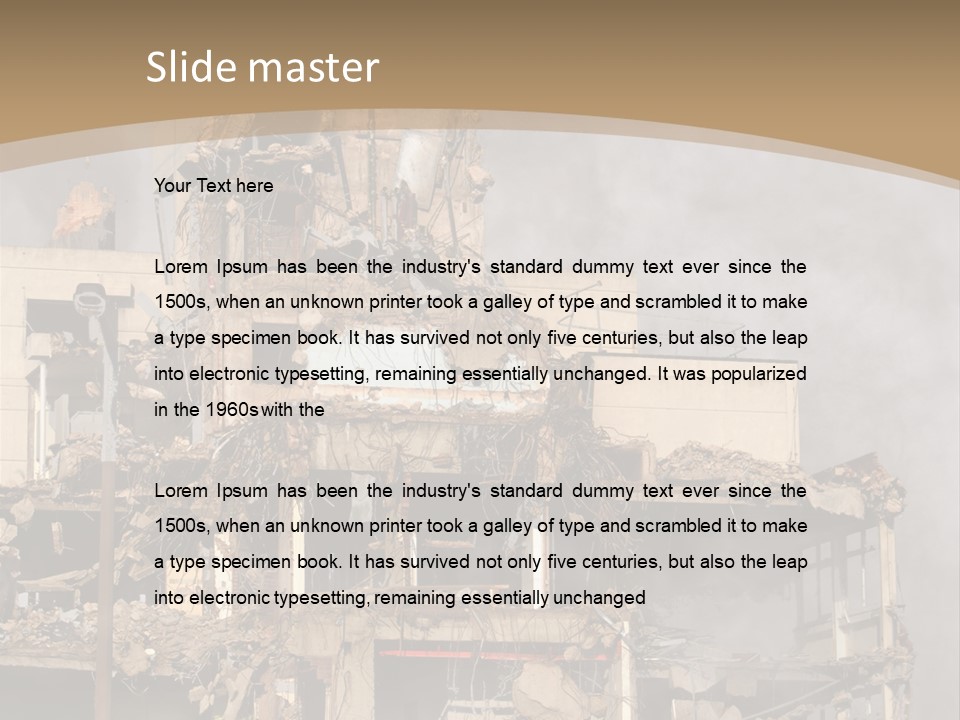 Abandoned Construction Structure PowerPoint Template