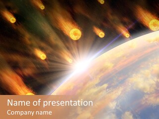 Flare Earth Asteroid PowerPoint Template