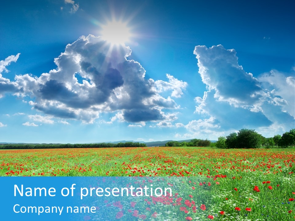 Countryside Flower Sky PowerPoint Template