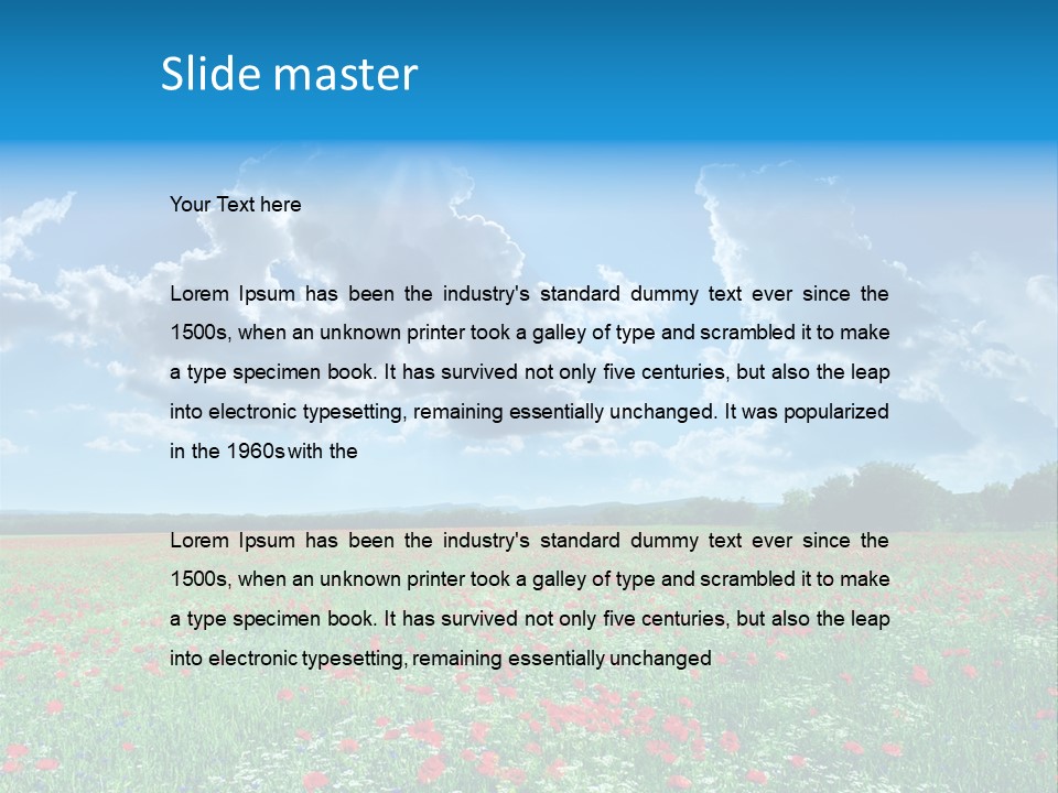Countryside Flower Sky PowerPoint Template