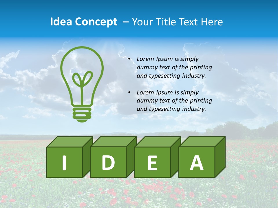 Countryside Flower Sky PowerPoint Template