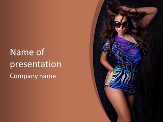 Sunglasses Hair Modern PowerPoint Template