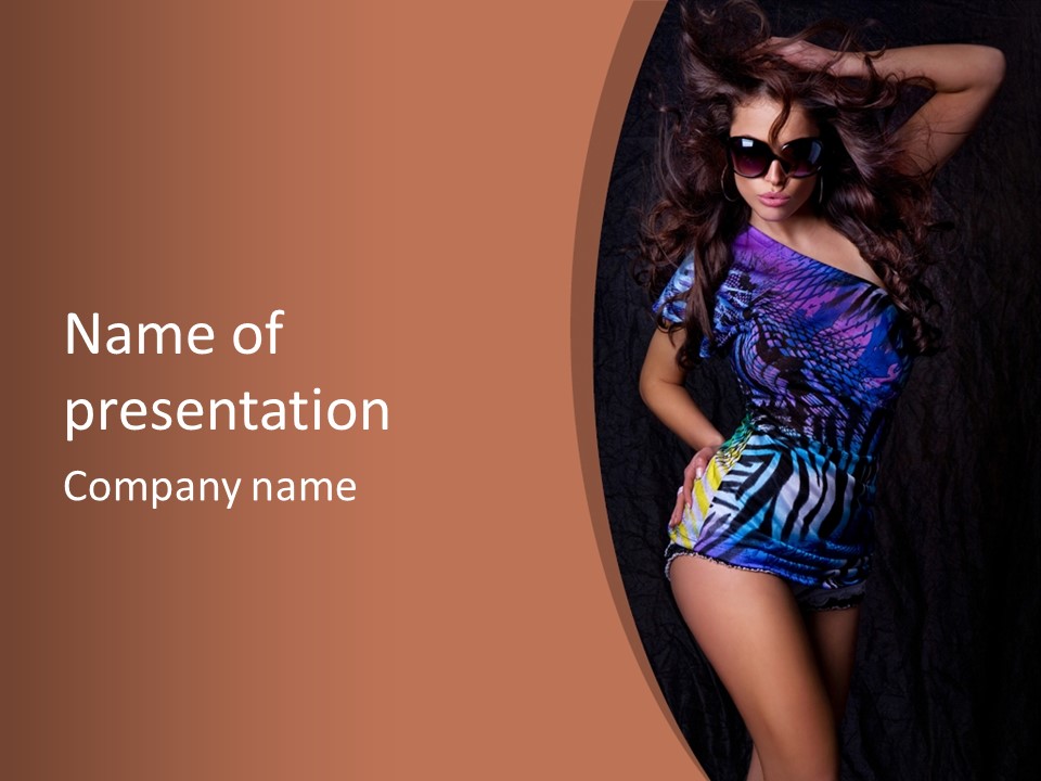 Sunglasses Hair Modern PowerPoint Template