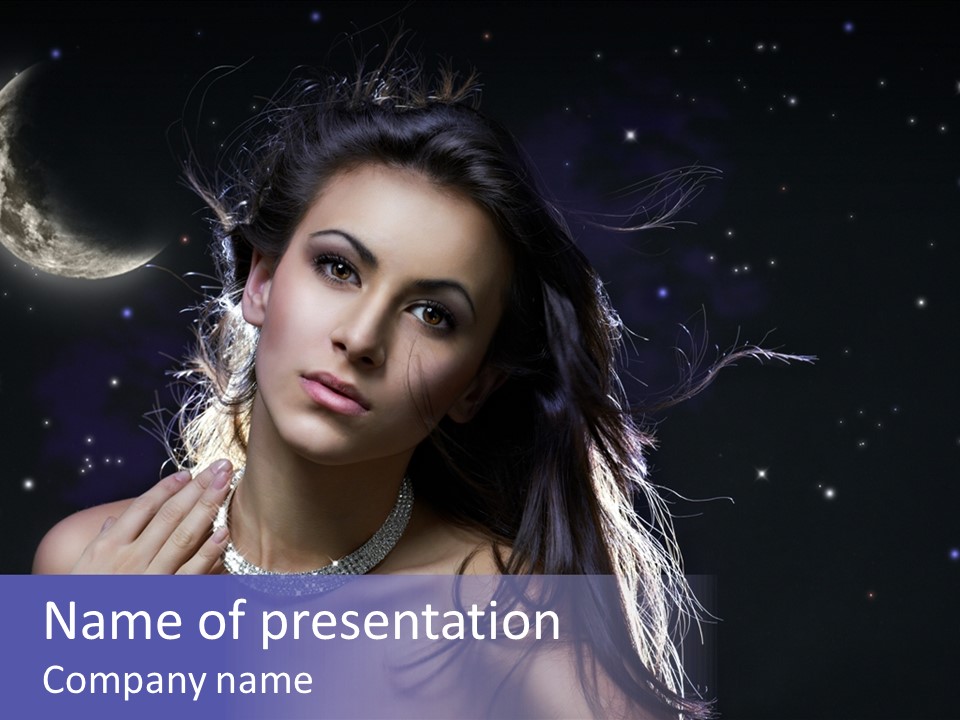 Moon Human Head PowerPoint Template