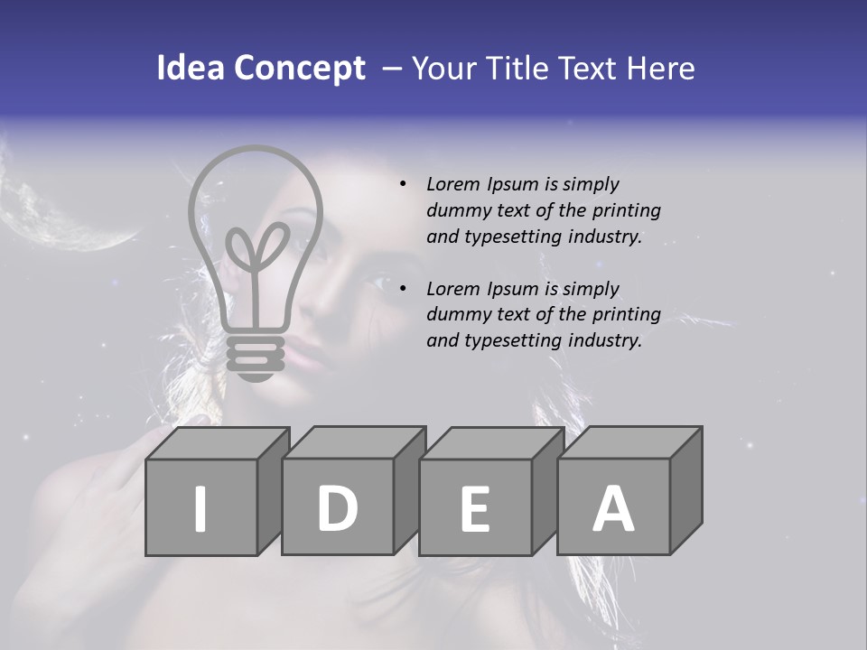 Moon Human Head PowerPoint Template