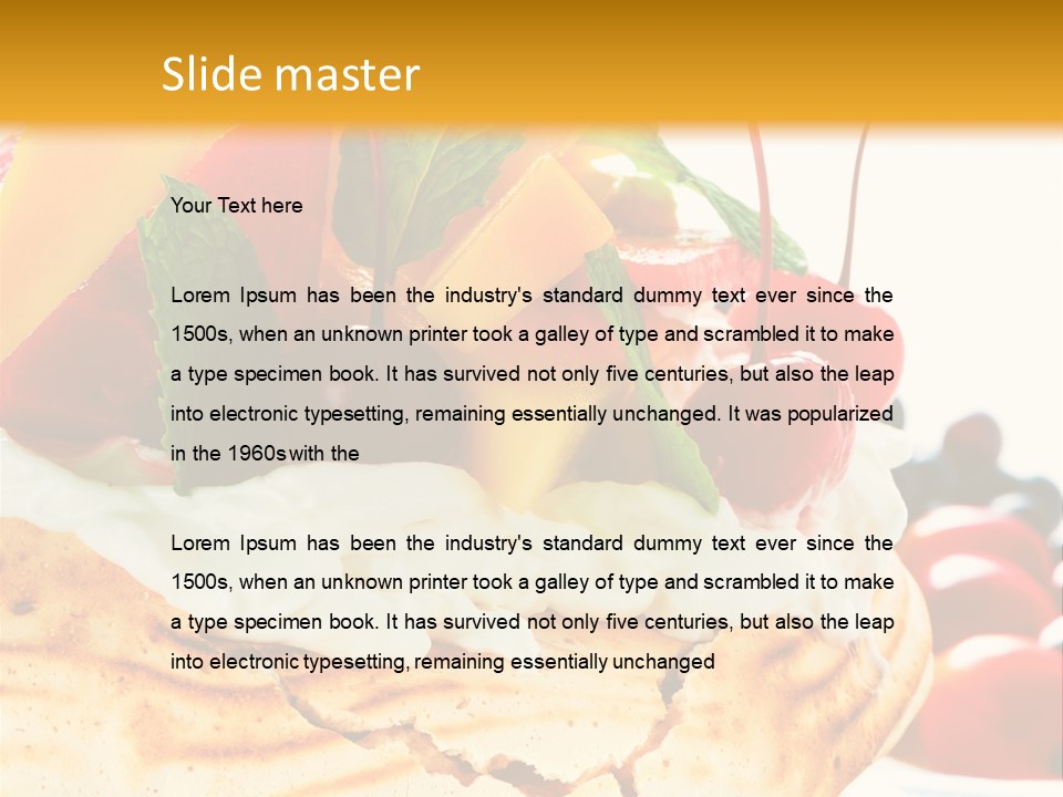 Food Meringe Cake PowerPoint Template