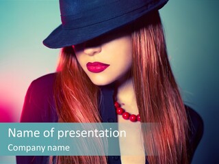 Bright Hair Dark PowerPoint Template