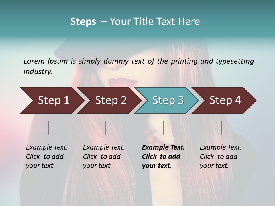 Bright Hair Dark PowerPoint Template
