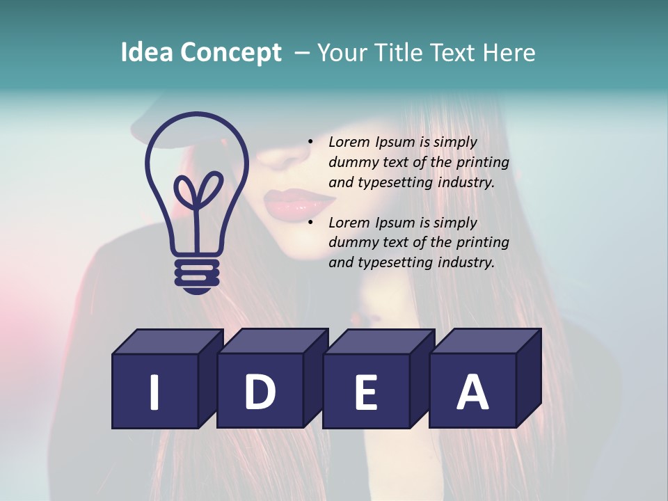 Bright Hair Dark PowerPoint Template