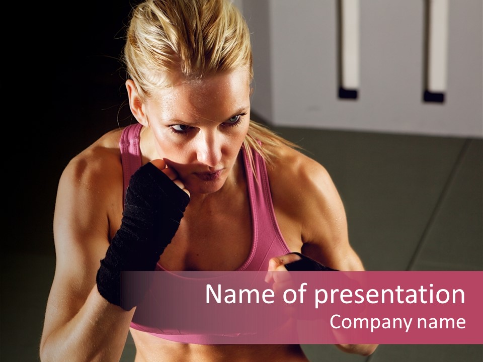 Martial Pretty Female PowerPoint Template