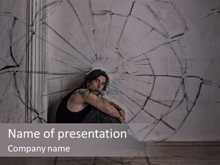 Hurt Human Wall PowerPoint Template