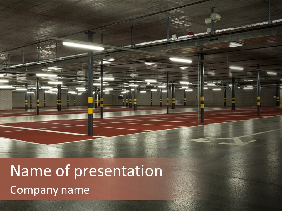 Column Garage Neon PowerPoint Template