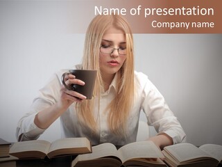 Teen Woman Study PowerPoint Template