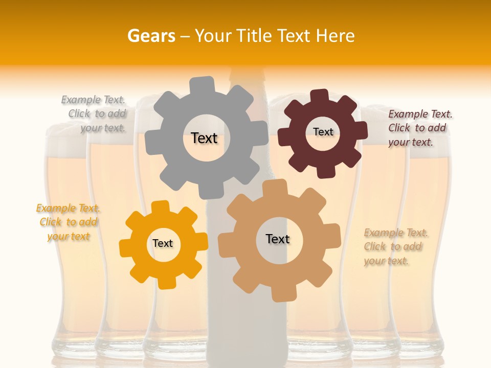 Yellow Head Arrangement PowerPoint Template