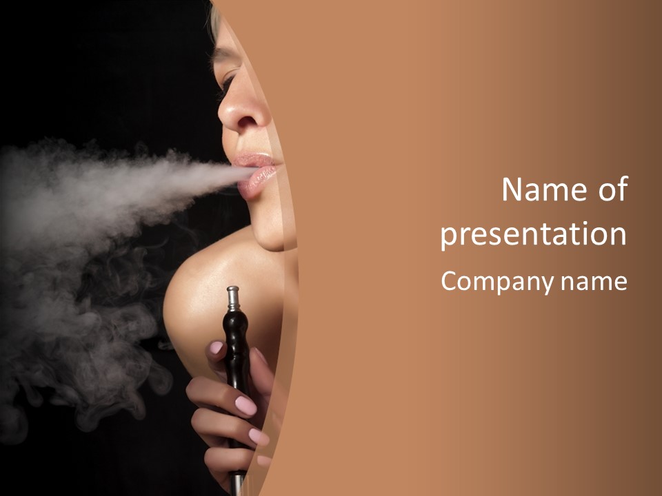 Smoke Lips Person PowerPoint Template