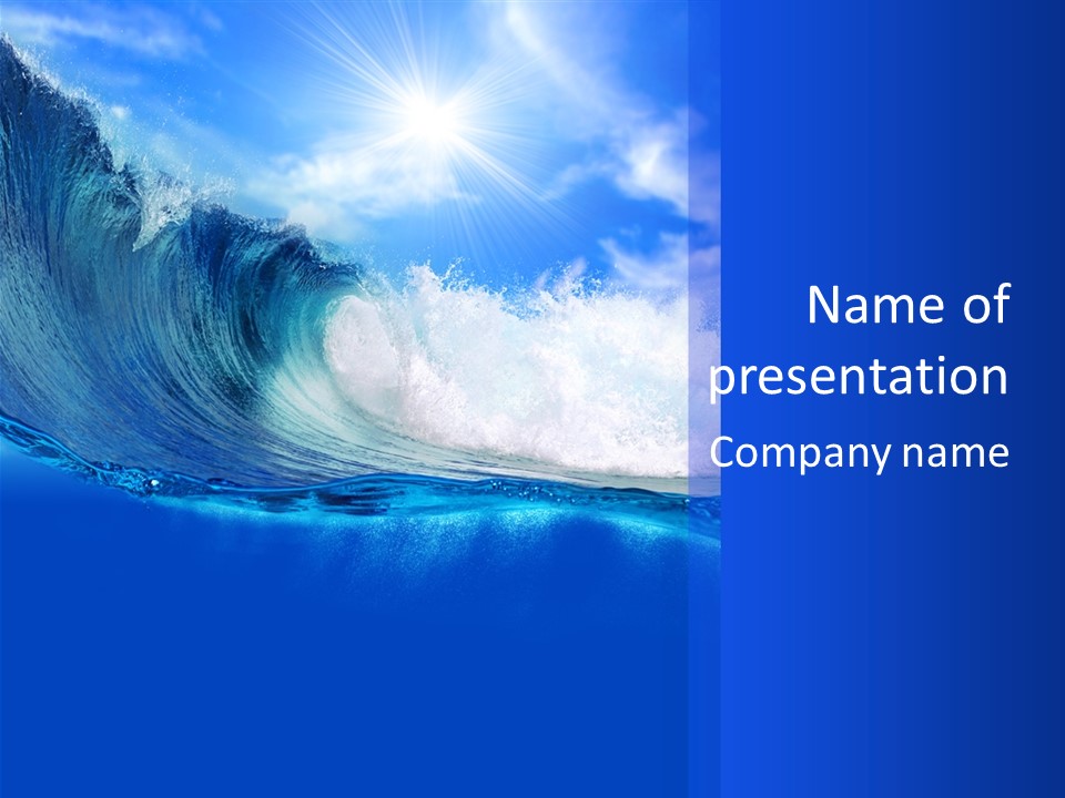 Blue Water Sunlight PowerPoint Template