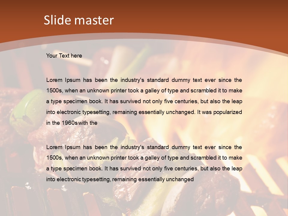 Flame Meat Barbequing PowerPoint Template