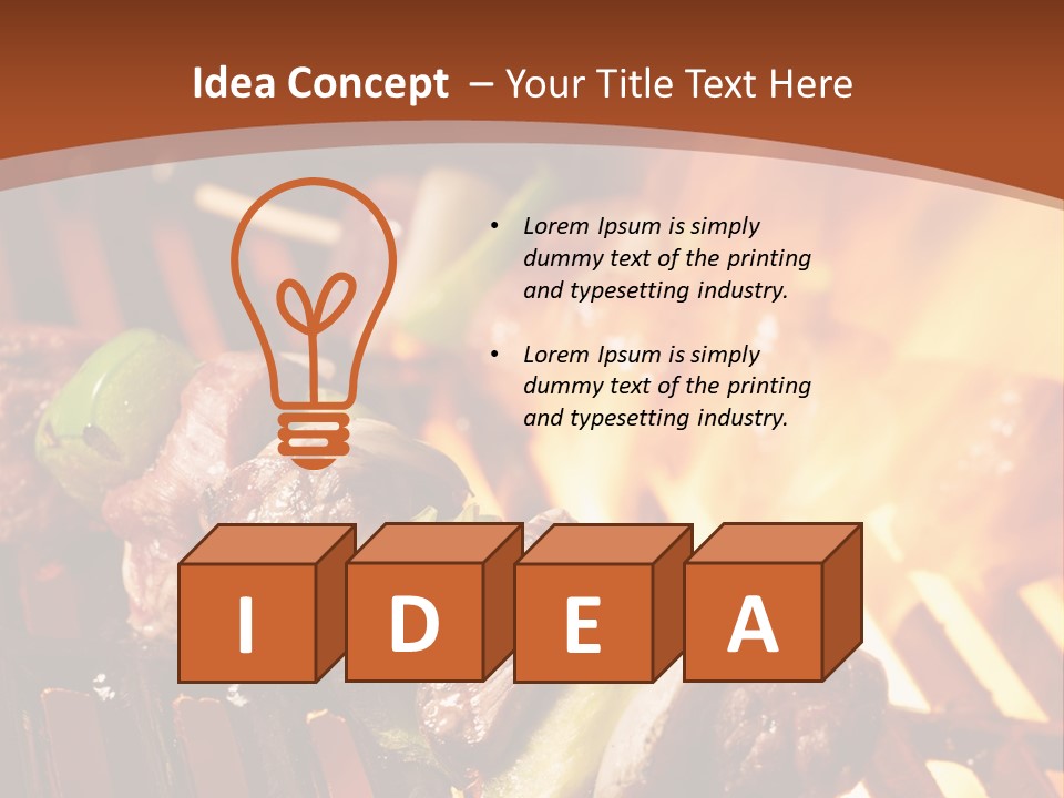 Flame Meat Barbequing PowerPoint Template