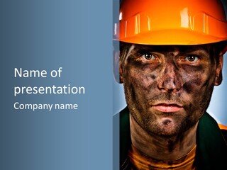 Miner Coal Industry PowerPoint Template