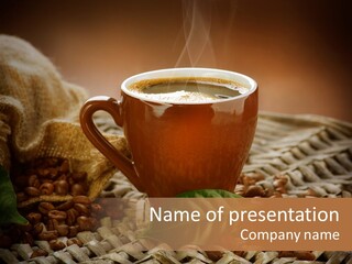 Black Mug Textile PowerPoint Template