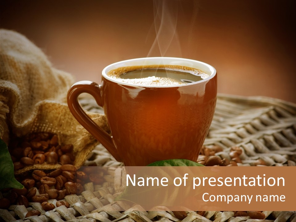 Black Mug Textile PowerPoint Template