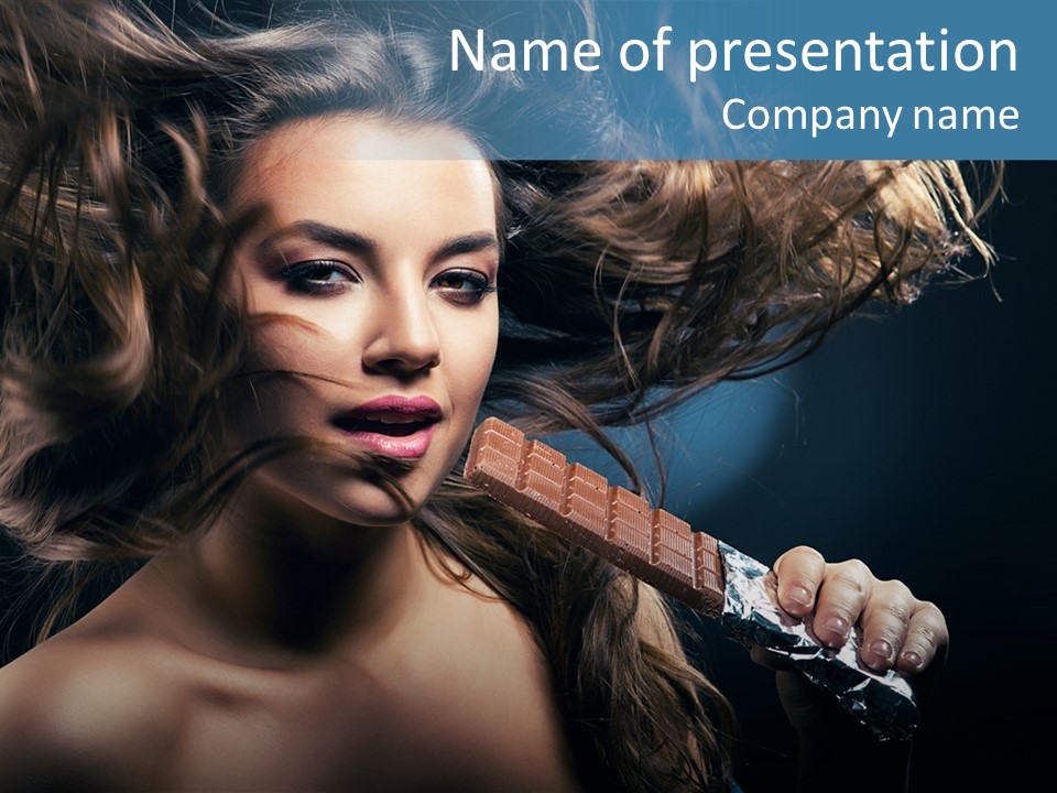 Background Woman Wind PowerPoint Template