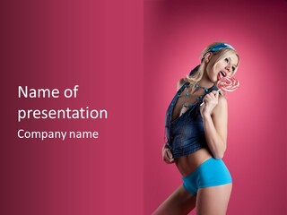 Pinup Female Woman PowerPoint Template