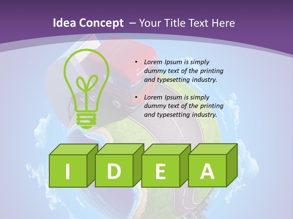 Truck Background Coast PowerPoint Template