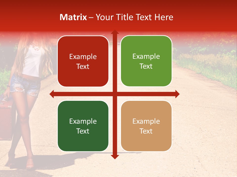 Hitchhiking Way Suitcase PowerPoint Template