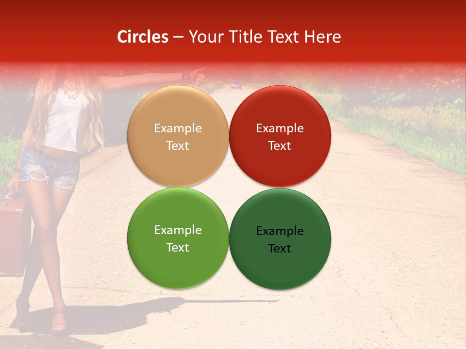 Hitchhiking Way Suitcase PowerPoint Template